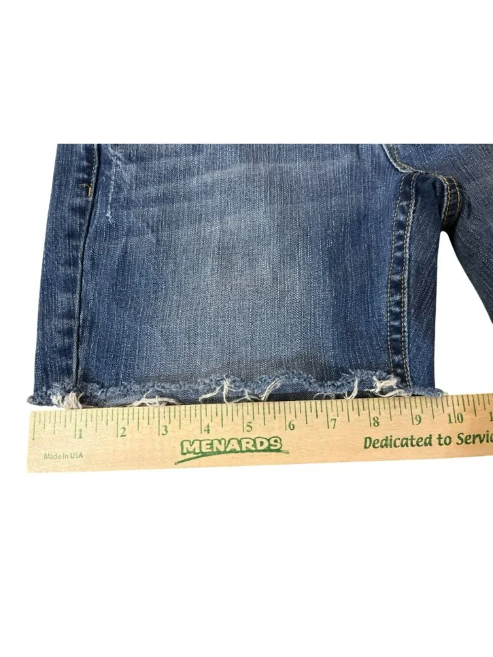 Maurices Cutoff Denim Shorts Juniors 11/12 Low Rise Distressed Used